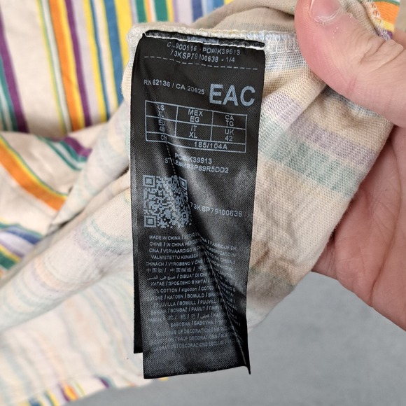 Vintage Y2K Guess‎ Jeans Los Angeles T-Shirt Mens XL Multicolor Vertical Striped - Picture 7 of 9